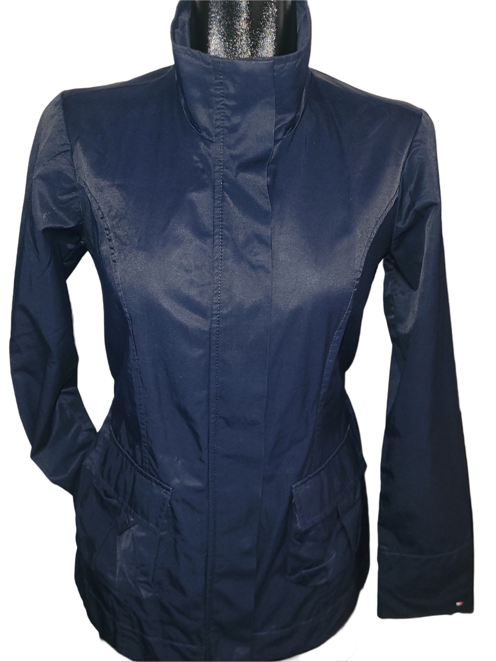 Tommy Hilfiger Navy High Collar Light Spring Women's Jacket Size XS